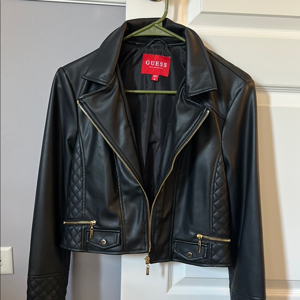 GUESS Black Faux Leather Jacket